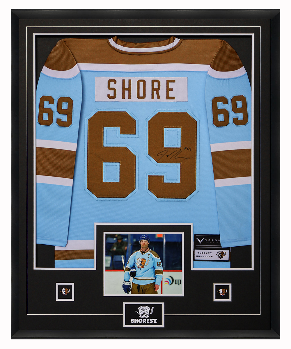 Shoresy Framed Blueberry Signed Jersey