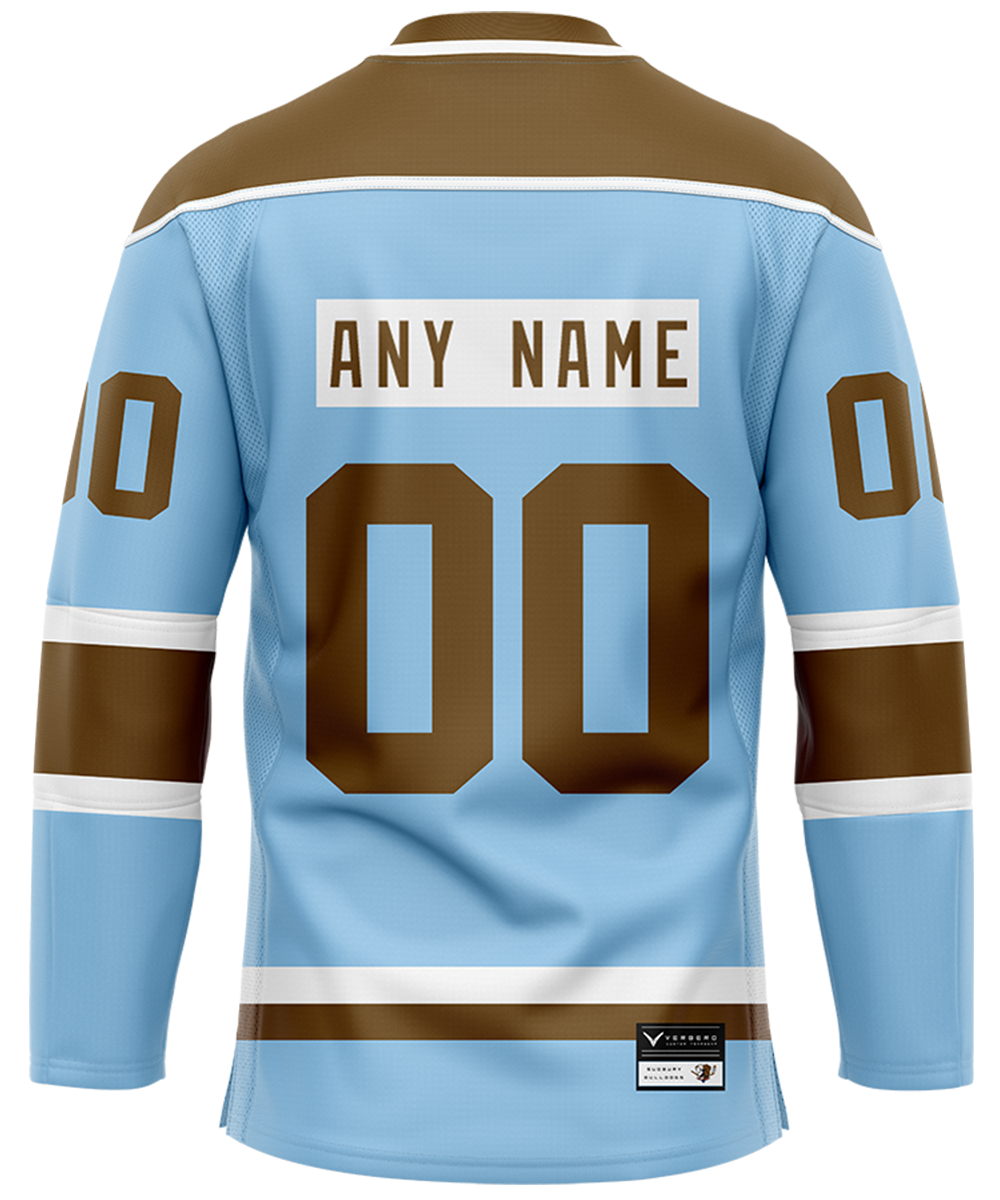 Custom Teal Black-Old Gold Hockey Jersey Discount